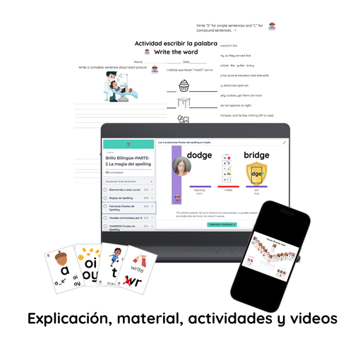Brillo Bilingüe 3 — Spelling avanzado y escritura de oraciones (Nivel 3 de 3)